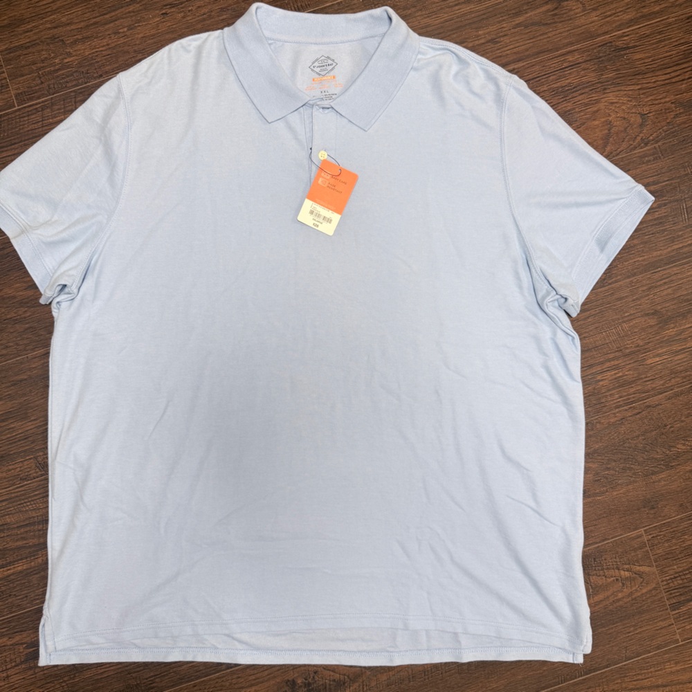 NWT ST JOHNS BAY LIGHT BLUE POLO SHORT SLEEVES